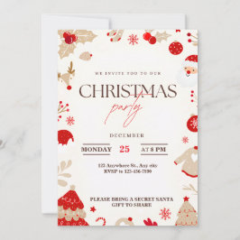 Joyeux moments Elégant Noël Fête Invitations