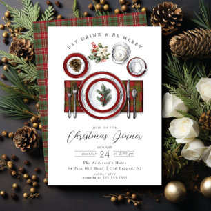 Joyeux moments Noël Dîner Invitation