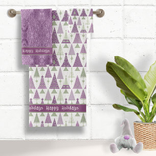 Joyeux Motif de Noël vert violet #25 ID1009