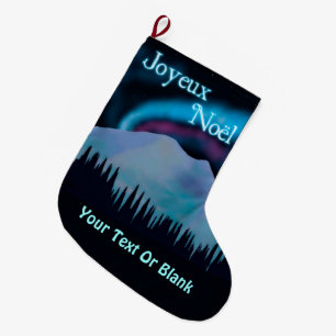 Joyeux Noё l - Blue Aurora Großer Weihnachtsstrumpf