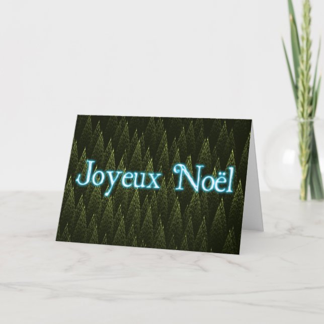 Joyeux Noё l - Conifers Feiertagskarte (Vorderseite)