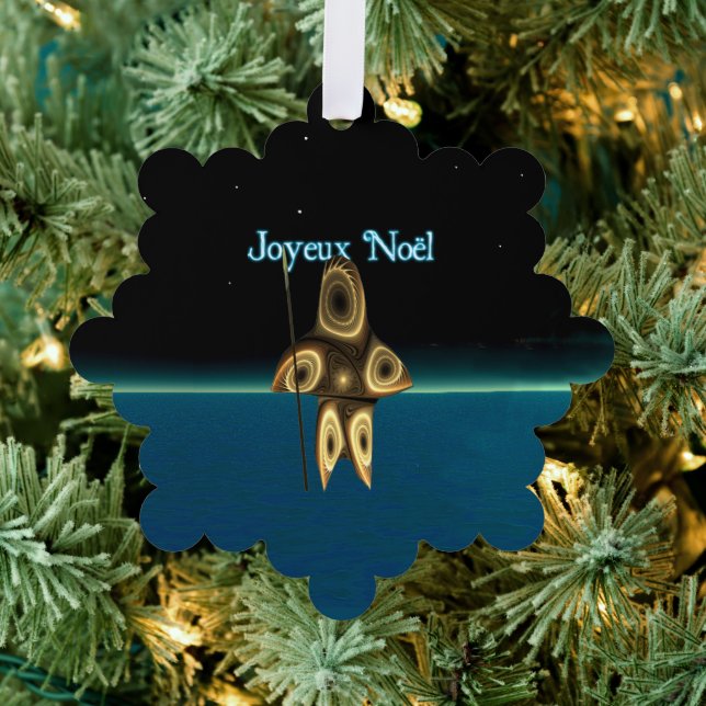 Joyeux Noё l - Fraktal Inuit Hunter Ornament Karte (Insitu (Baum))