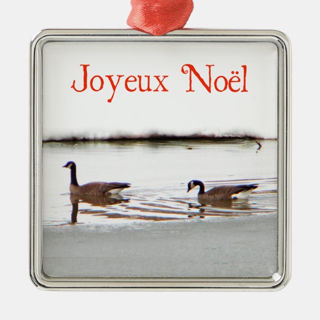 Joyeux Noё l - Honkers - Kanada - Geese Ornament Aus Metall (Vorne)