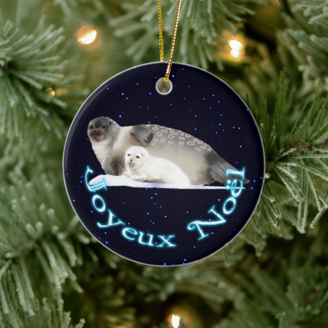Joyeux Noё l - Ringed Siegel Keramik Ornament (Baum)