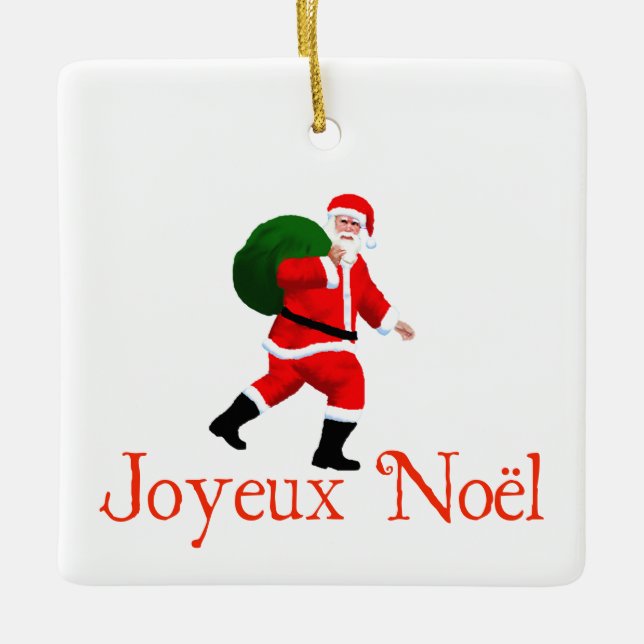 Joyeux Noё l - Santa Claus Keramikornament (Vorderseite)