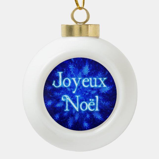 Joyeux Noё l - Snowburst Keramik Kugel-Ornament (Vorderseite)