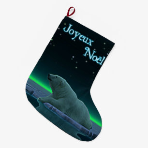 Joyeux Noёl - Eisbär am Eisrand Großer Weihnachtsstrumpf
