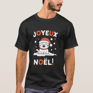 Joyeux No l Khao Manee Weiße Katze WeihnachtsWeihn T-Shirt
