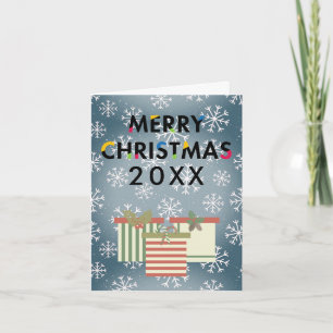 Joyeux Noël 20XX Modèle Snowflakes Note Card