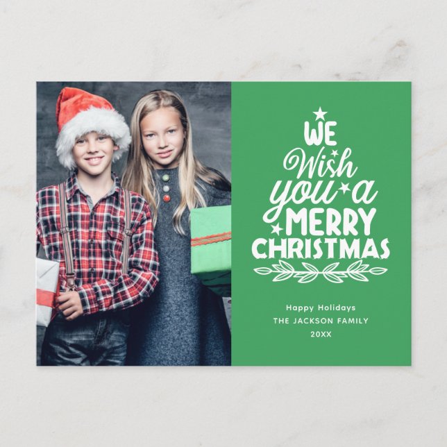 Joyeux Noël 2 photos Carte postale de vacances (Devant)