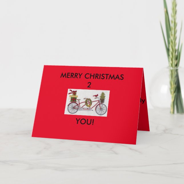 Joyeux Noël 2 vous vélo carte de Noël (Devant)