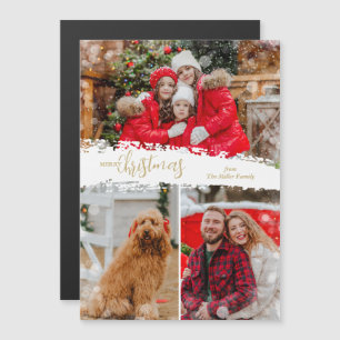 Joyeux Noël 3 Collage de photos Carte magnétique