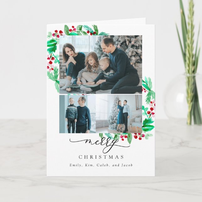Joyeux Noël 3 Photo Collage de la couronne Vacance (Devant)
