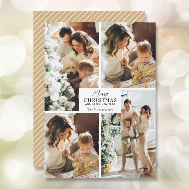 Joyeux Noël 4 Photo Collage Cartes de fin de année (Créateur téléchargé)