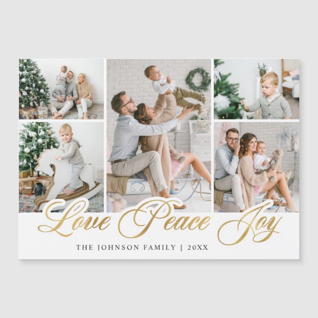 Joyeux Noël 5 PHOTO Grey Carte magnétique (Devant)