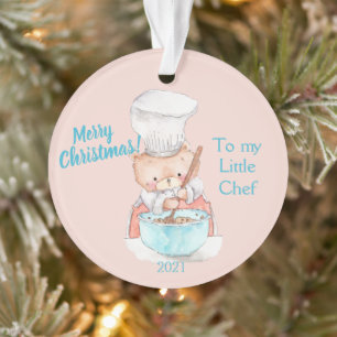 Joyeux Noël À Mon Petit Chef Teddy Bear Orn