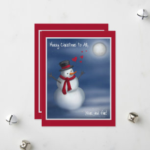 Joyeux Noël à tous, près et loin! Carte pour les f