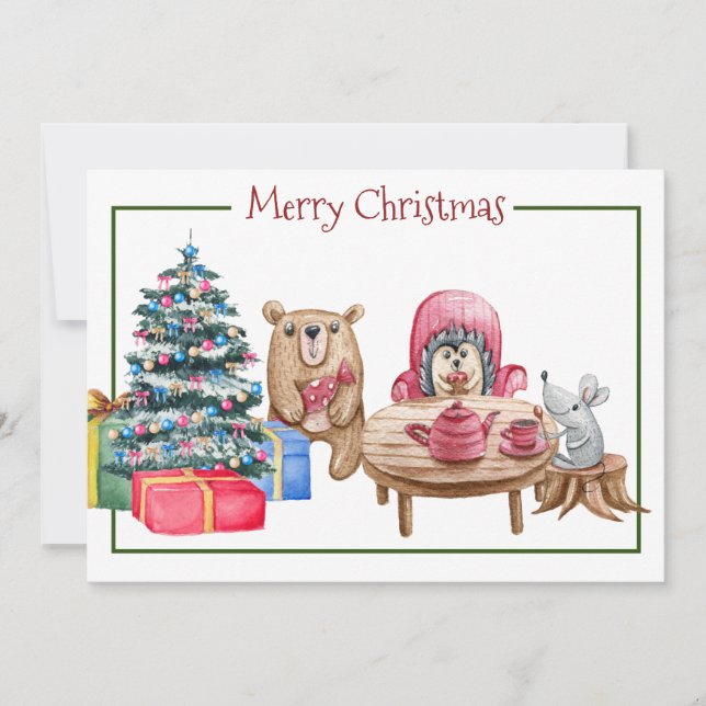 Joyeux Noël Amis Carte Fête Appartement (Devant)