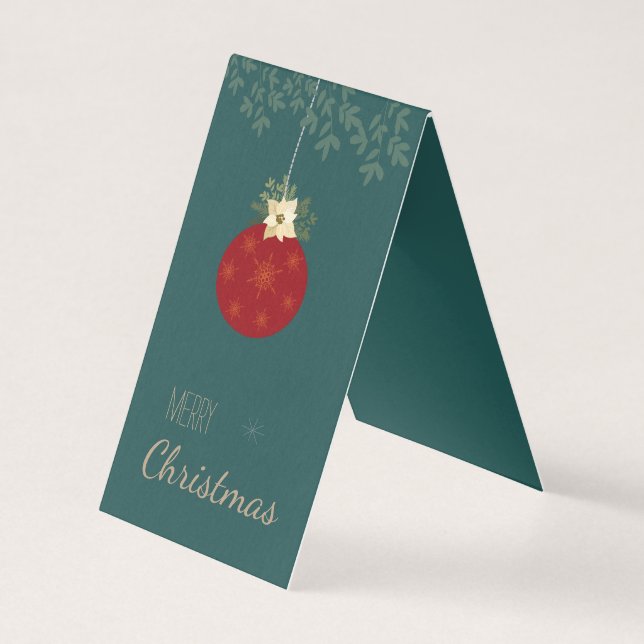 Joyeux Noël, ampoule rouge avec poinsettia blanche (Front)