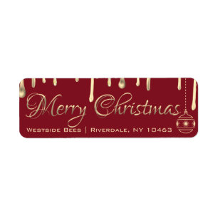 Joyeux Noël Apiary Étiquette or goutte miel