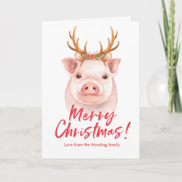 Joyeux Noël aquarelle couronne carte de Noël