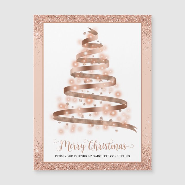 Joyeux Noël Arbre Affaires Carte magnétique (Devant)