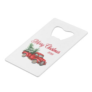 Joyeux Noël Arbre Année Vintage Camion Rouge Cr