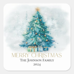 Joyeux Noël Arbre cadeau étiquette cadeau