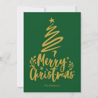 Joyeux Noël Arbre Carte de Noël verte