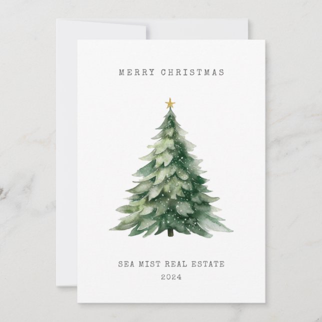 Joyeux Noël Arbre carte d'entreprise pour les fête (Devant)
