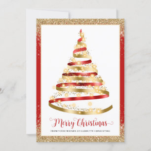 Joyeux Noël Arbre Entreprise Logo Carte de vacance