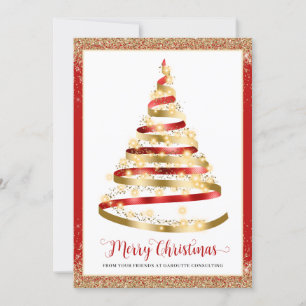 Joyeux Noël Arbre Entreprise Logo Carte de vacance