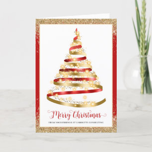 Joyeux Noël Arbre Entreprise Logo Carte de vacance