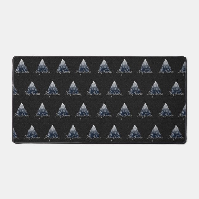 Joyeux Noël Arbre Motif Vacances Bleu (Recto)