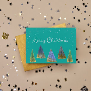 Joyeux Noël Arbres Vintages Fêtes Carte postale