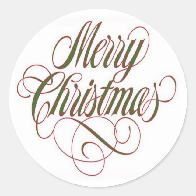 Joyeux Noël! Autocollant circulaire grand format p (Devant)