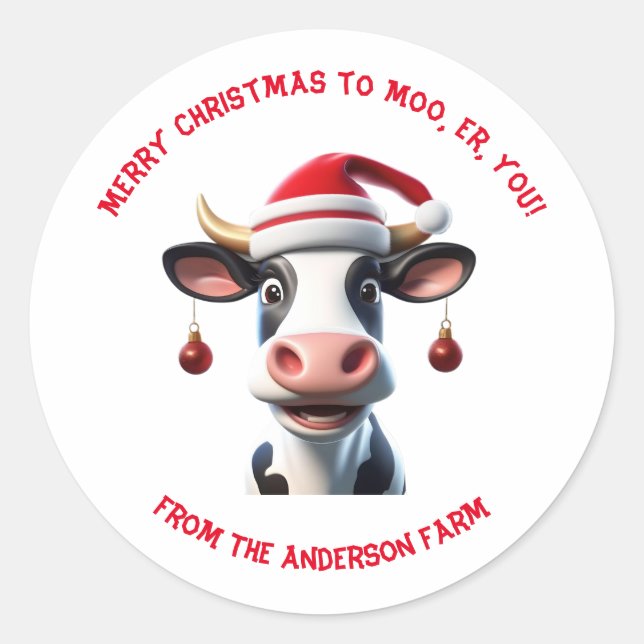 Joyeux Noël aux Étiquettes de Moo (Devant)