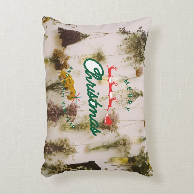 Joyeux Noël avec Père Noël & Deer's Accent Coussin (Devant(Vertical))
