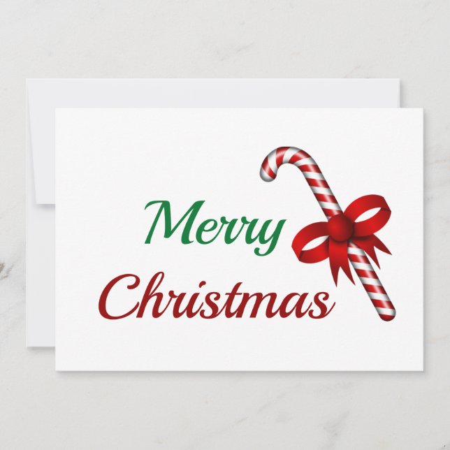 Joyeux Noël avec Sucre de canne Carte de vacances (Devant)
