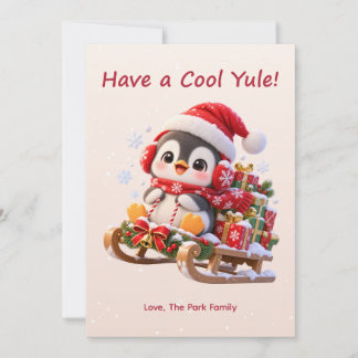 Joyeux Noël avec un pingouin mignon - Carte de Noë