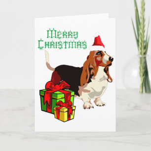 Joyeux Noël Basset Hound Carte de voeux