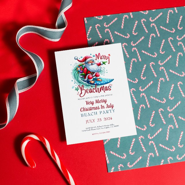Joyeux Noël Beachmas En Juillet Fête Invitation (Créateur téléchargé)