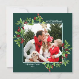 Joyeux Noël. Berry Branches Cartes photos plats