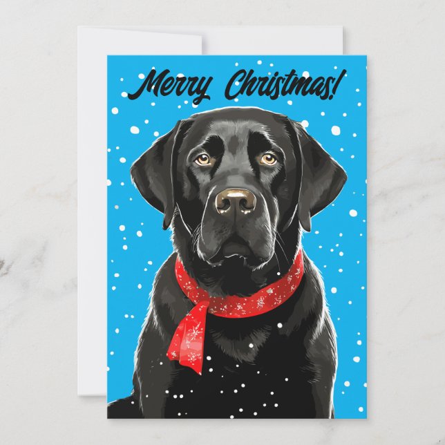 Joyeux Noël Black Lab Retriever Carte de vacances (Devant)
