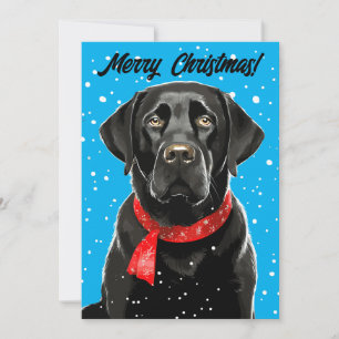 Joyeux Noël Black Lab Retriever Carte de vacances