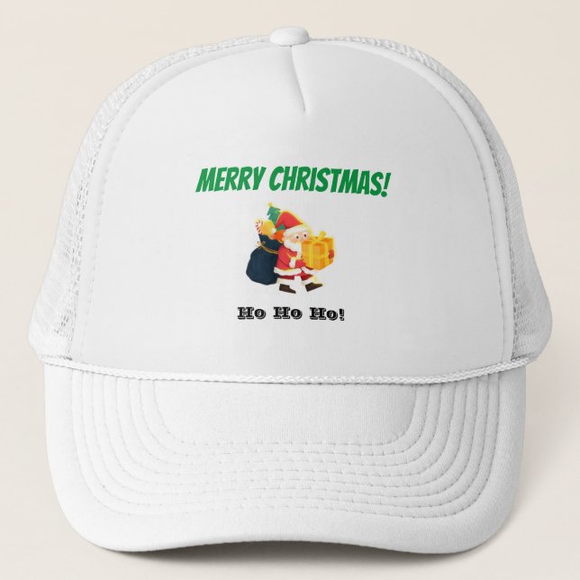 Joyeux Noël blanc et blanc Magie Casquette Haut (Devant)