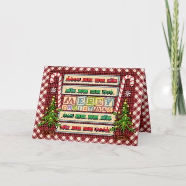Joyeux Noël Bloc fête Carte de Noël personnalisée (Devant)