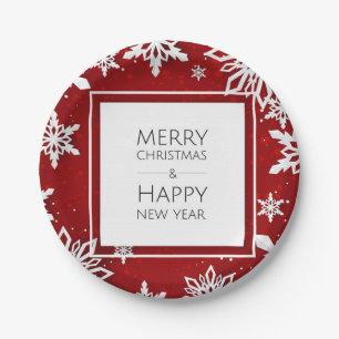 Joyeux Noël/Bonne Année assiettes en papier 7”
