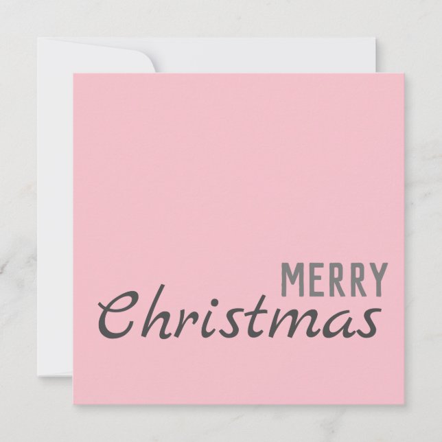 Joyeux Noël Bonne année Carte de vacances rose (Devant)