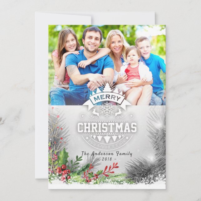 Joyeux Noël Bonne année Carte photo de voeux (Devant)